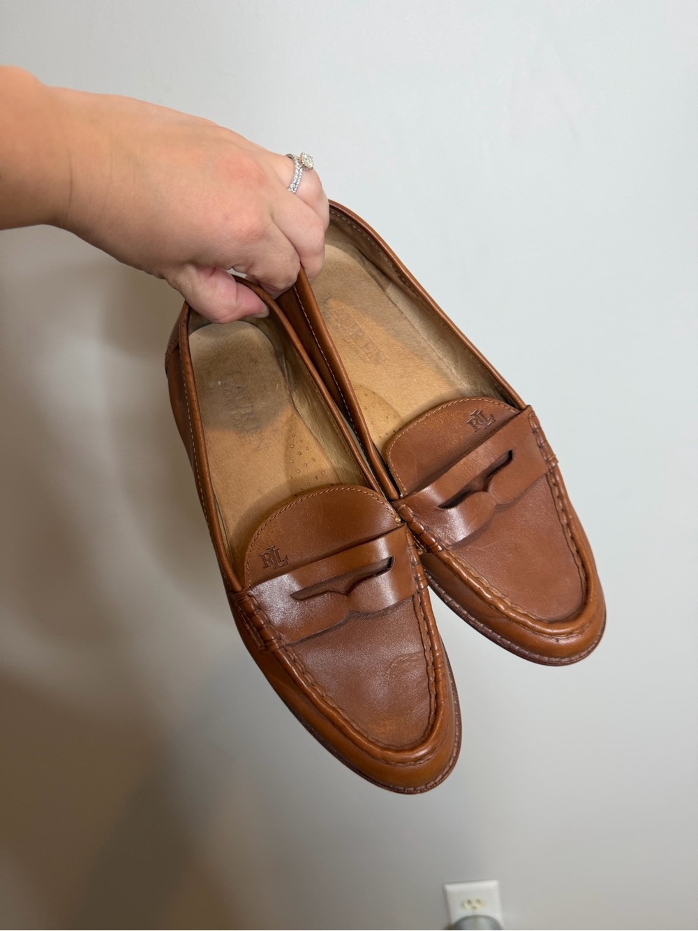 Lauren Ralph Lauren Wynnie Penny Loafers Brown Leather Women’s 8 EU 39